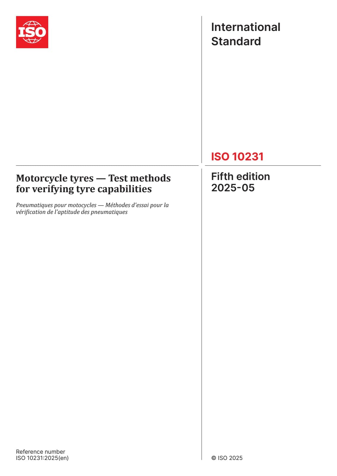 Первая страница стандарта ISO 10231:2025