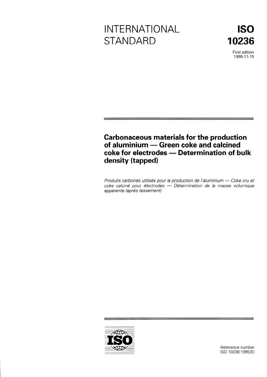 Первая страница стандарта ISO 10236:1995