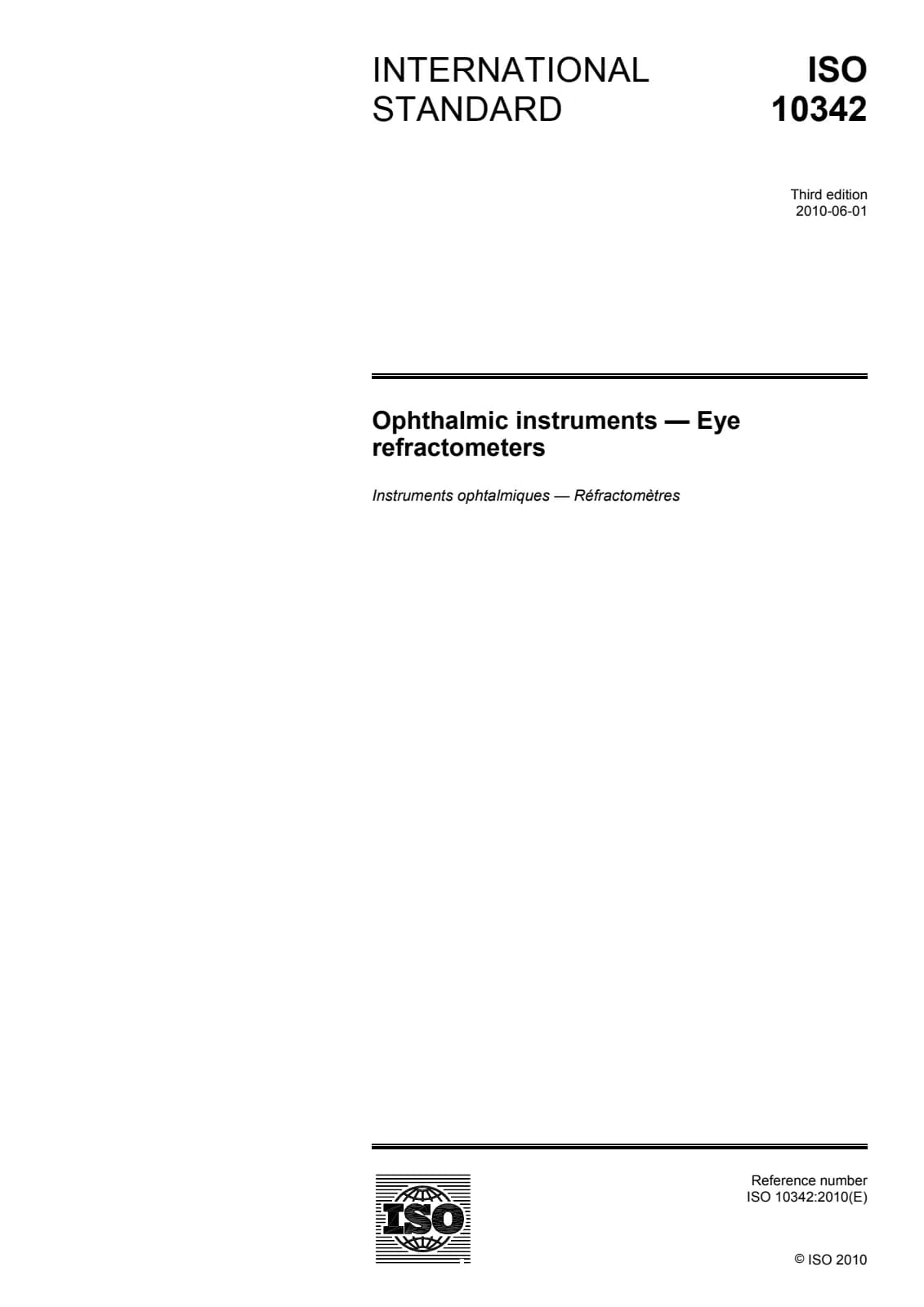 Первая страница стандарта ISO 10342:2010