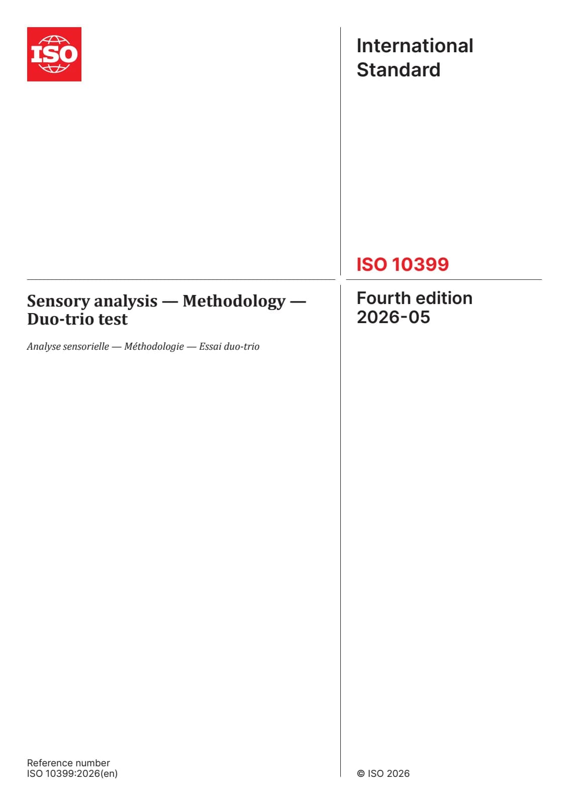 Первая страница стандарта ISO 10399:2026