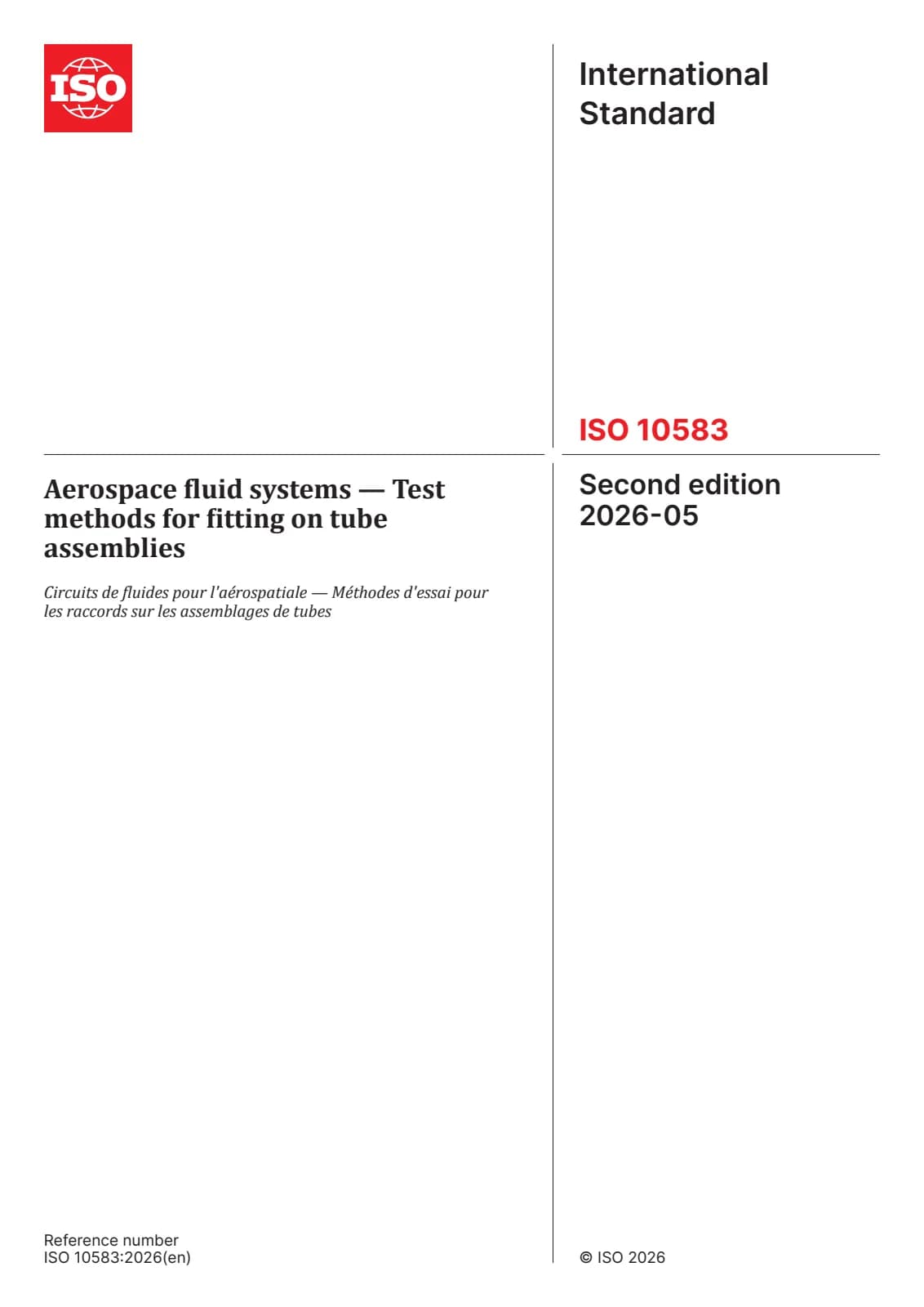 Первая страница стандарта ISO 10583:2026