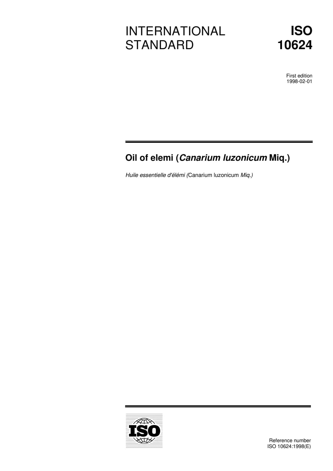 Первая страница стандарта ISO 10624:1998