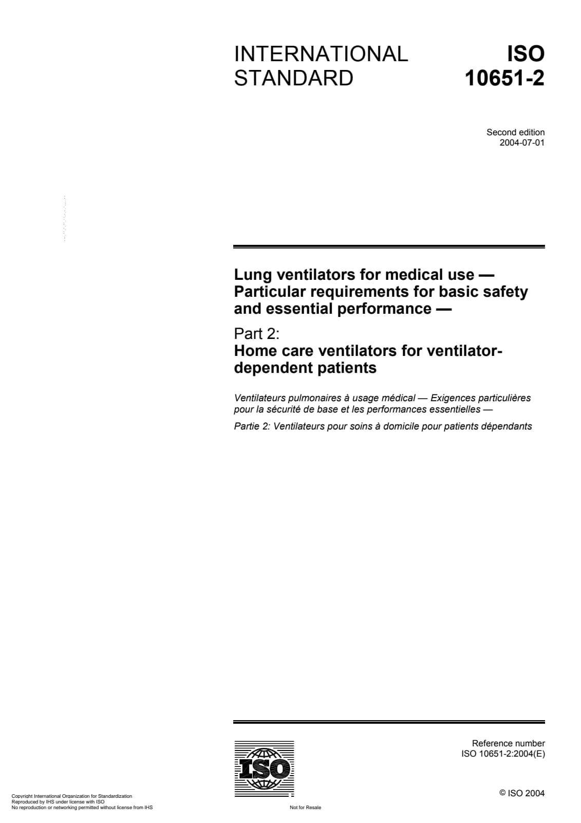 Первая страница стандарта ISO 10651-2:2004