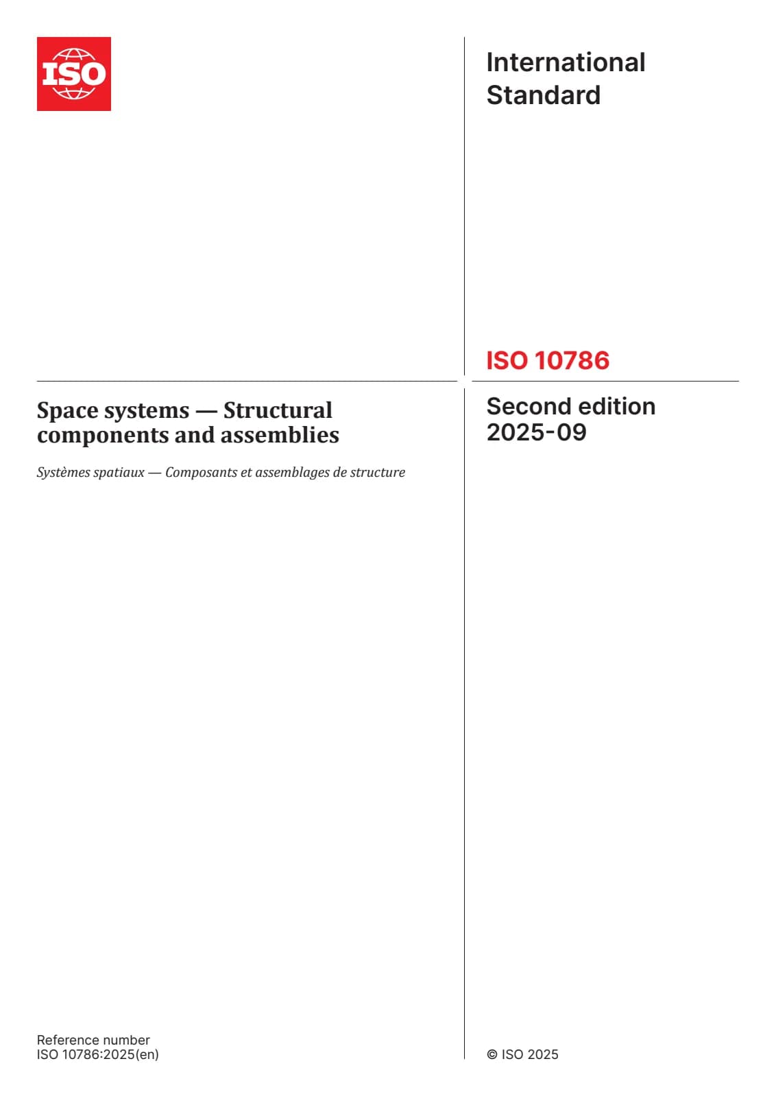 Первая страница стандарта ISO 10786:2025