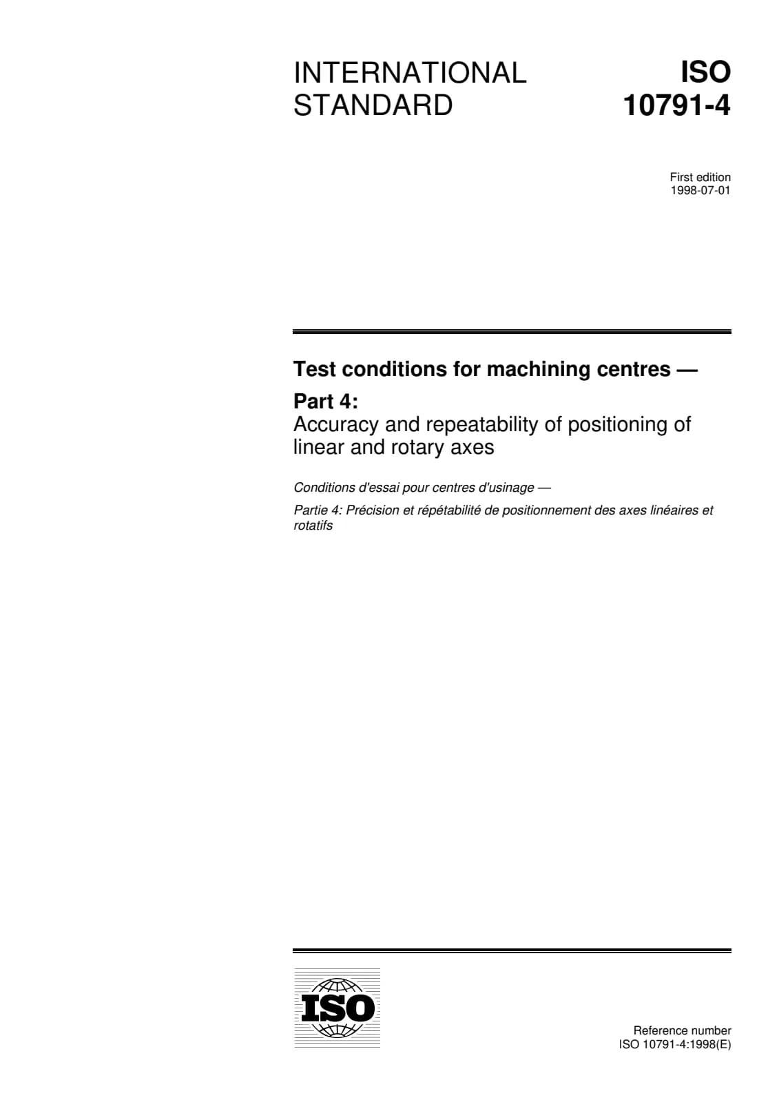 Первая страница стандарта ISO 10791-4:1998
