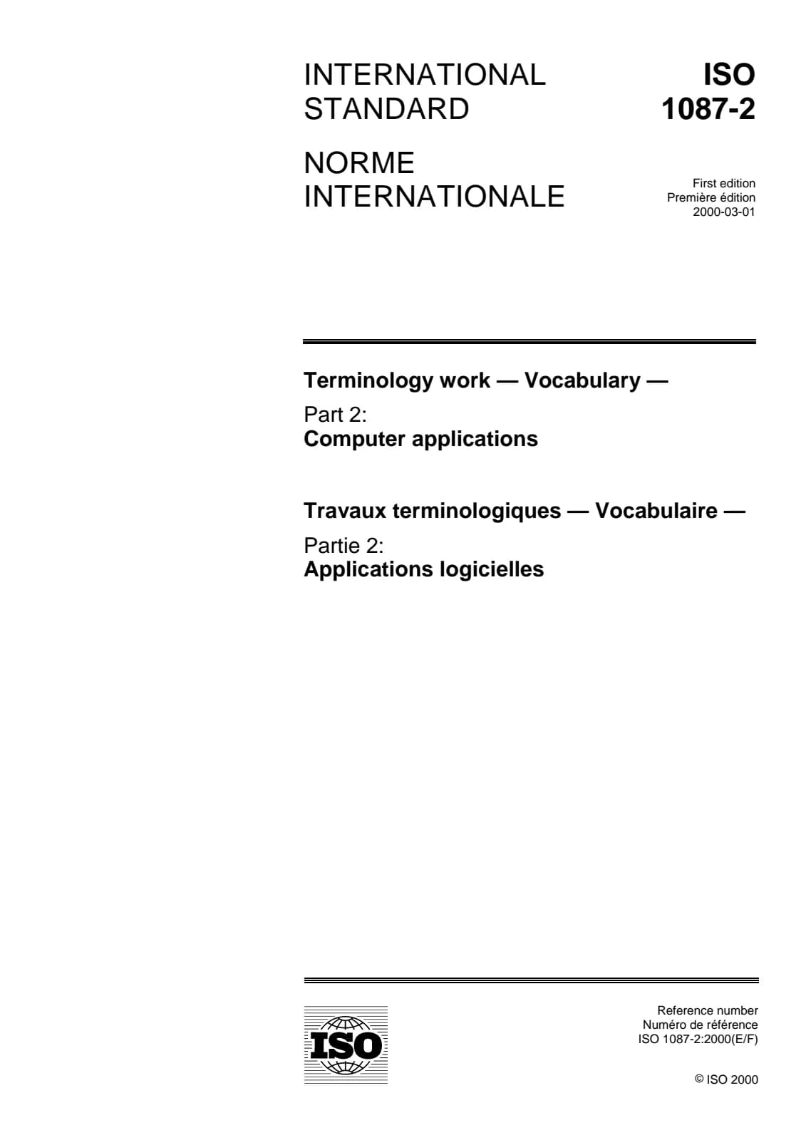Первая страница стандарта ISO 1087-2:2000