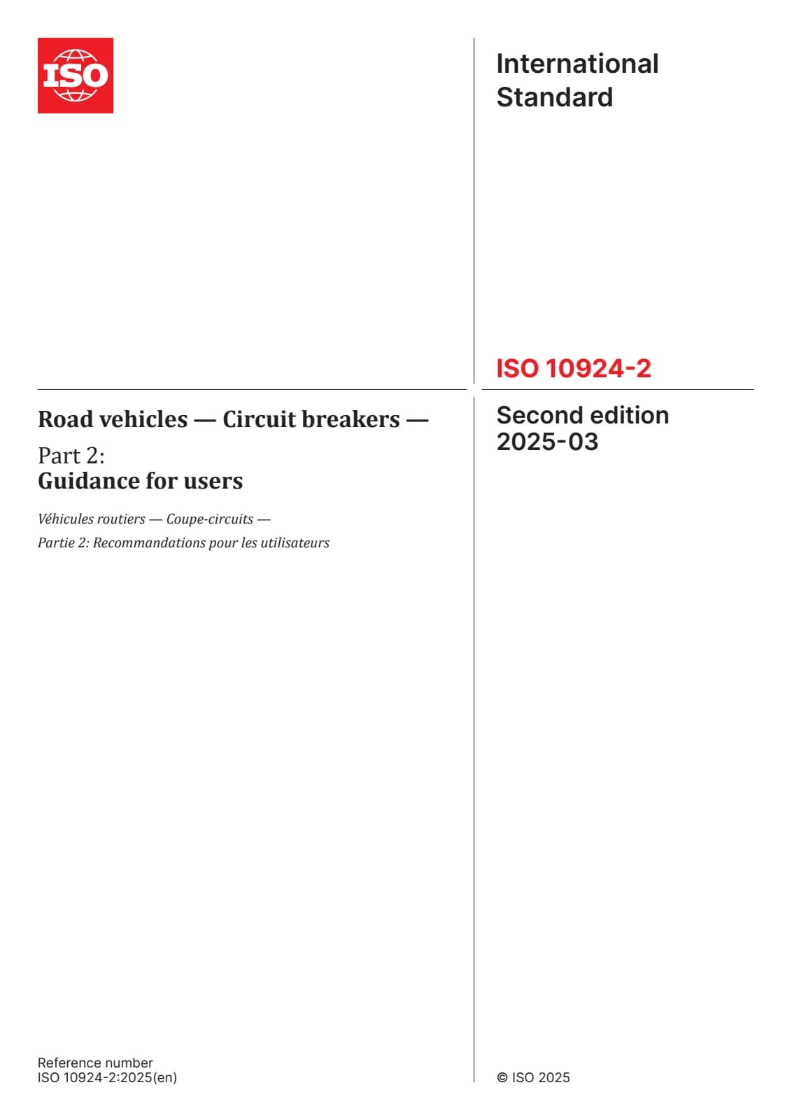 Первая страница стандарта ISO 10924-2:2025