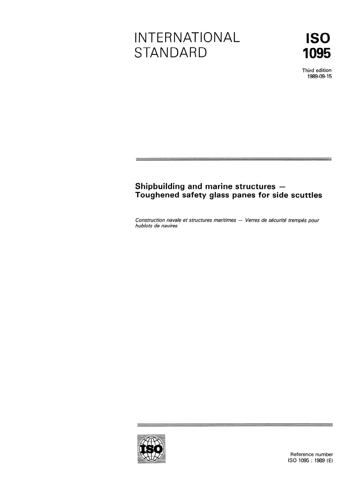 Первая страница стандарта ISO 1095:1989