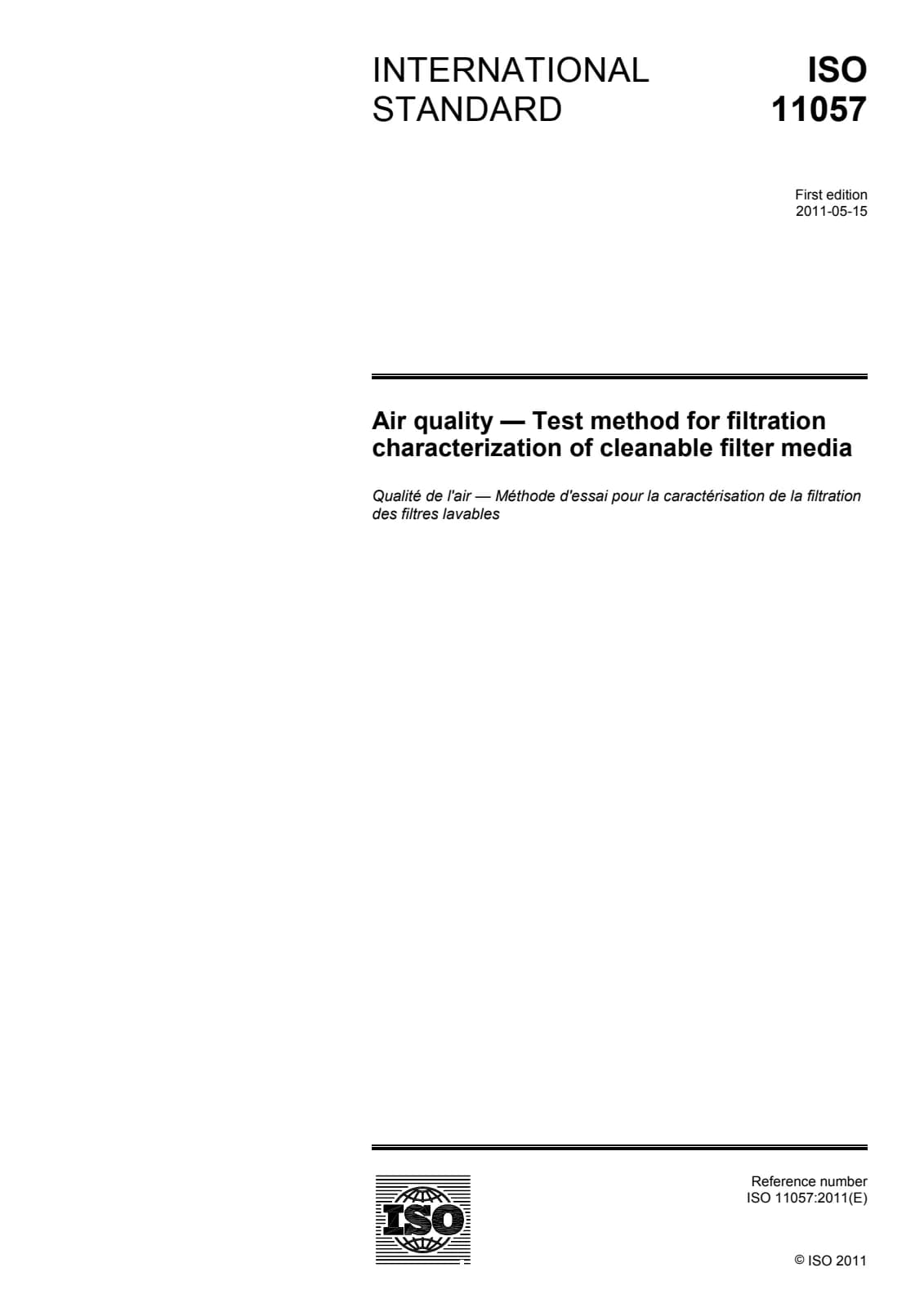 Первая страница стандарта ISO 11057:2011
