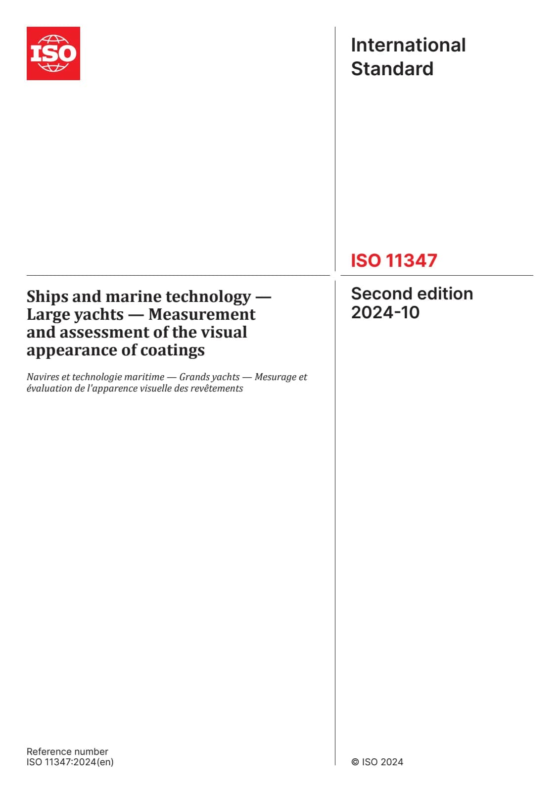 Первая страница стандарта ISO 11347:2024