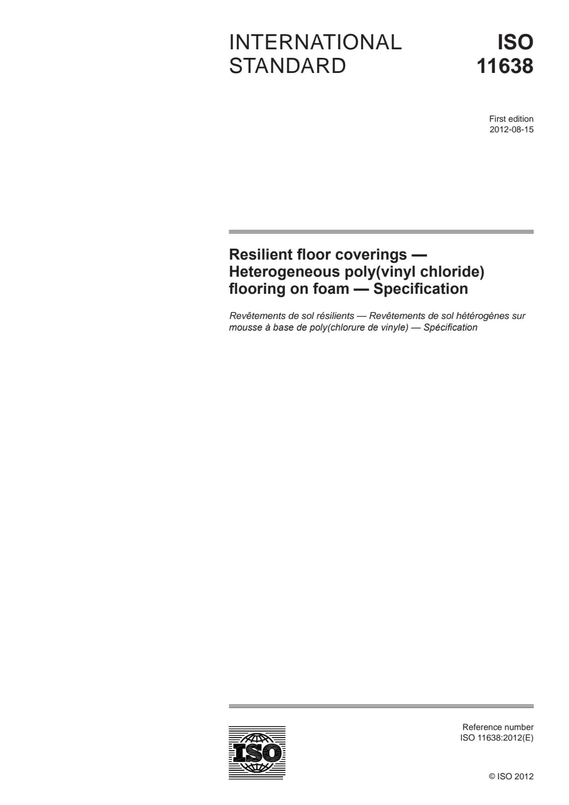 Первая страница стандарта ISO 11638:2012