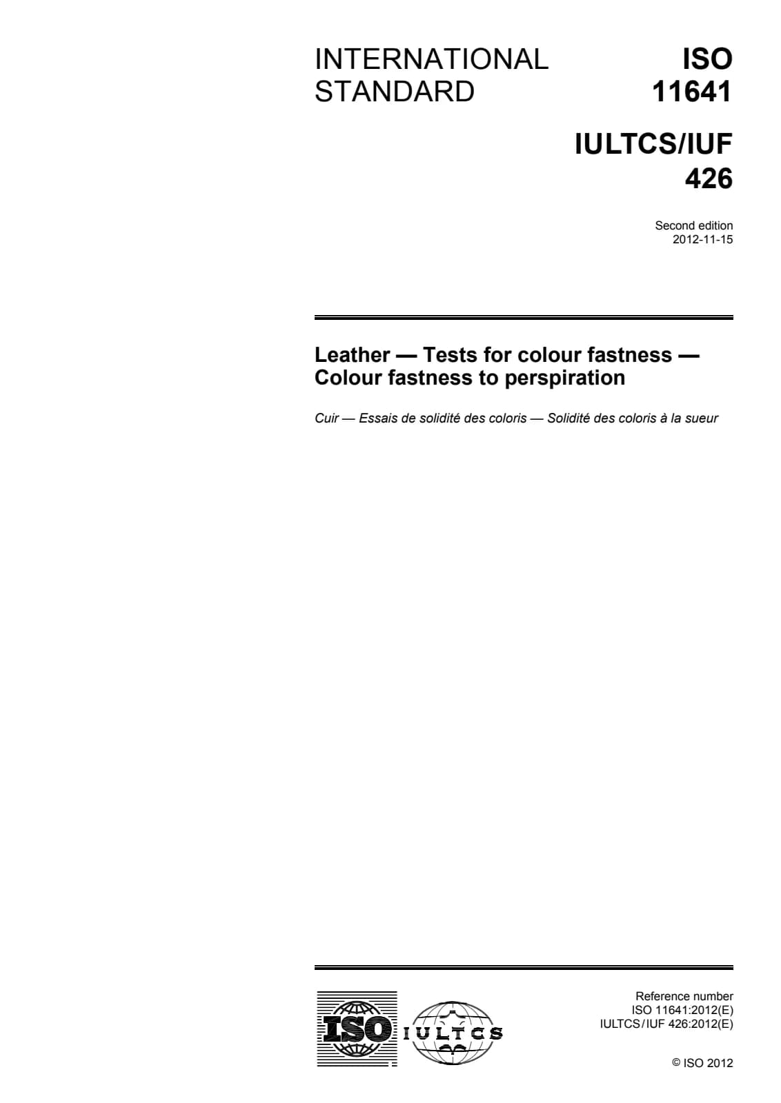 Первая страница стандарта ISO 11641:2012