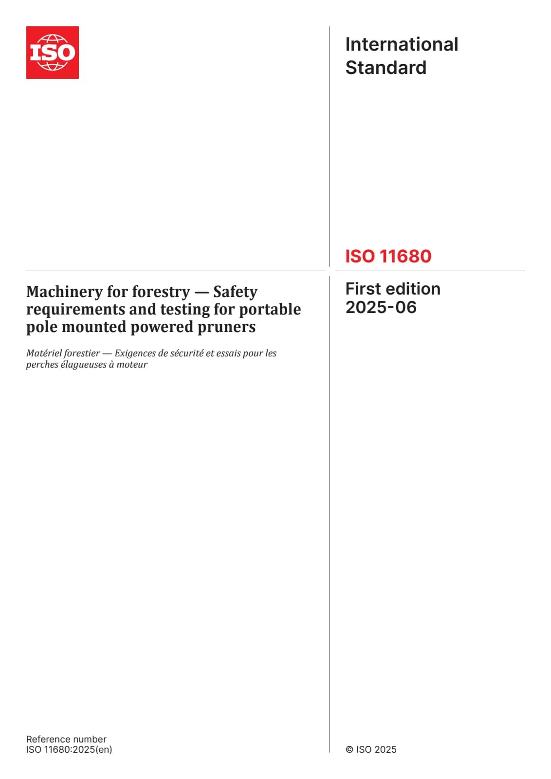 Первая страница стандарта ISO 11680:2025