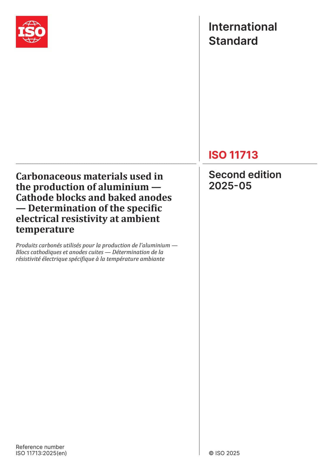 Первая страница стандарта ISO 11713:2025