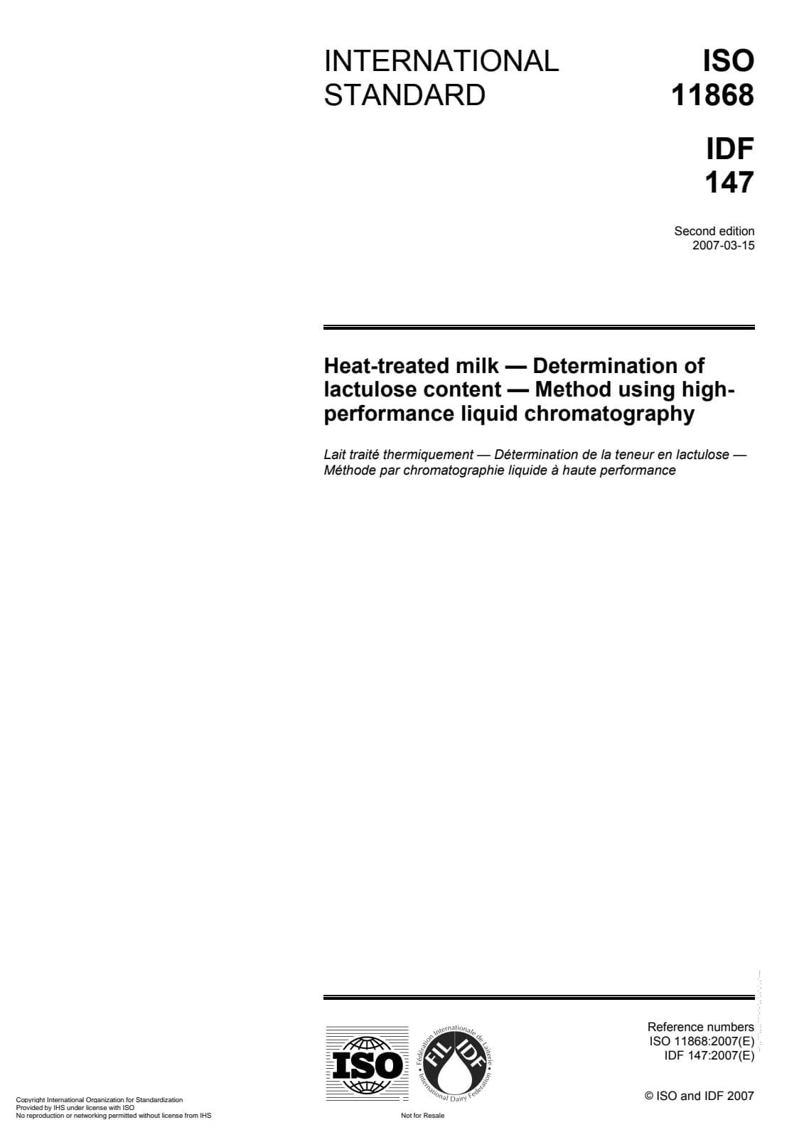 Первая страница стандарта ISO 11868:2007