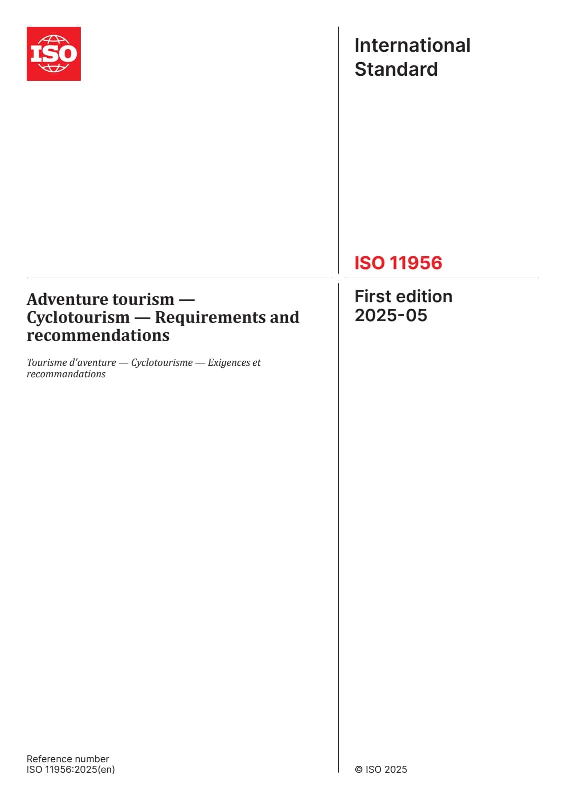 Первая страница стандарта ISO 11956:2025