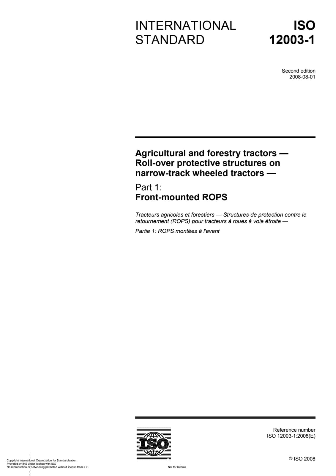 Первая страница стандарта ISO 12003-1:2008