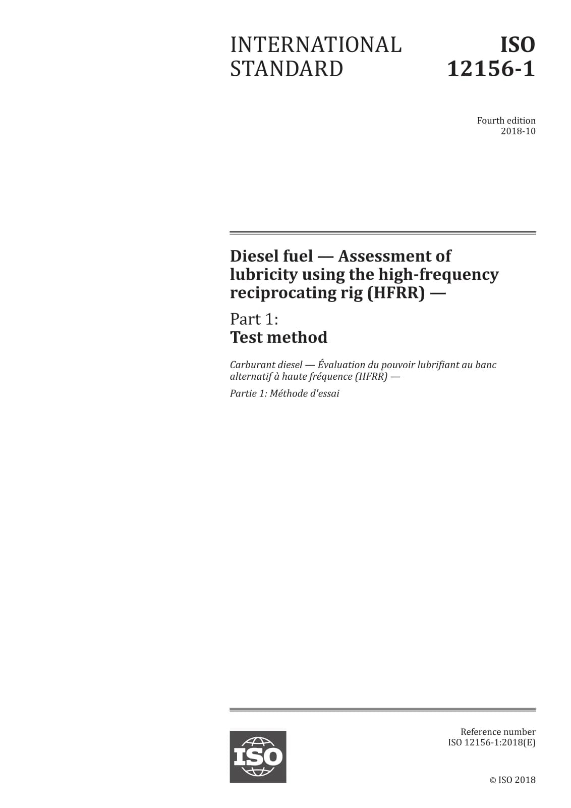 Первая страница стандарта ISO 12156-1:2018