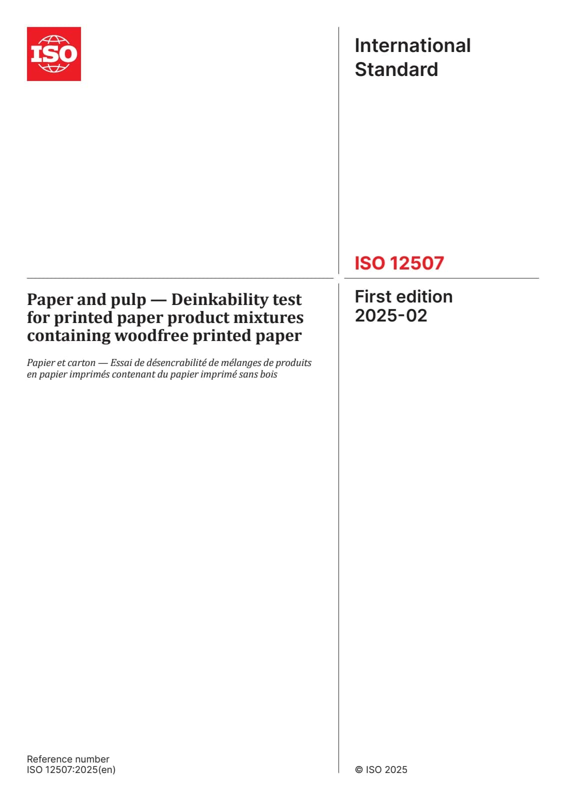 Первая страница стандарта ISO 12507:2025