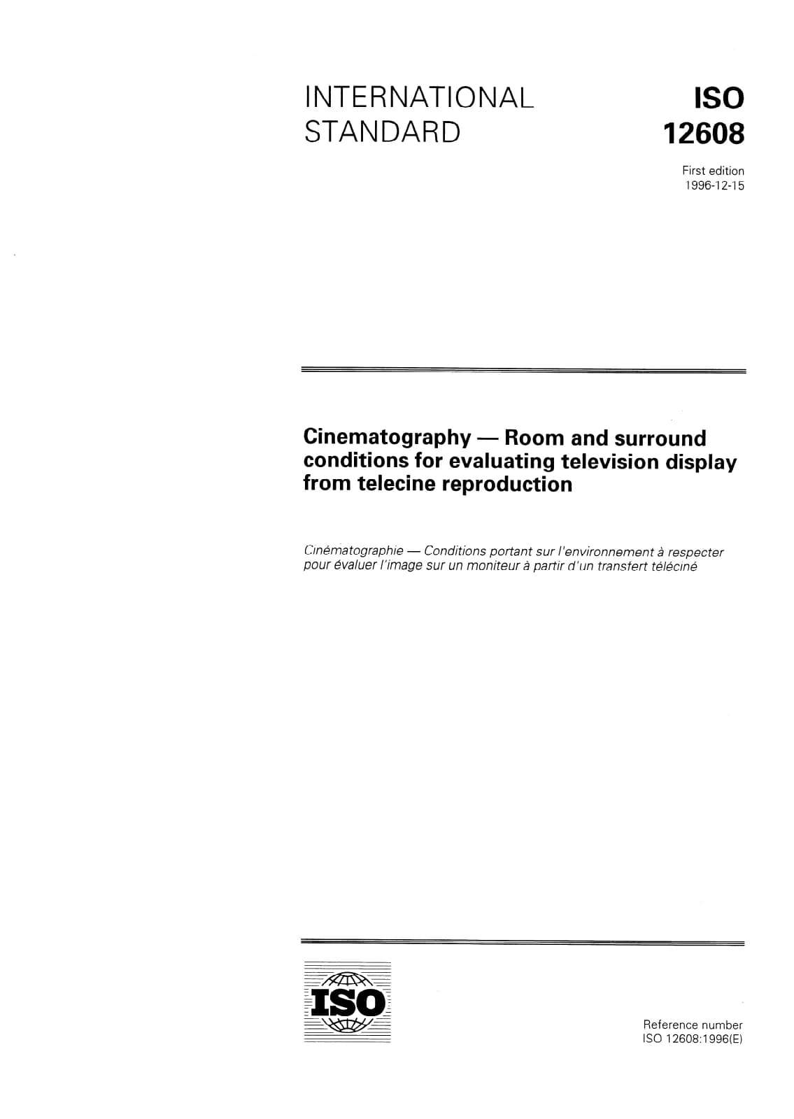 Первая страница стандарта ISO 12608:1996