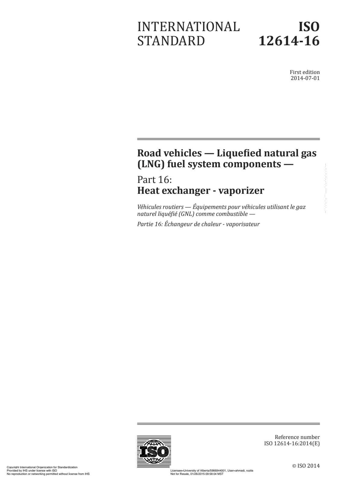 Первая страница стандарта ISO 12614-16:2014