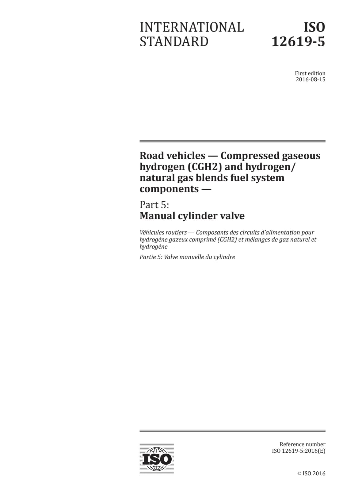 Первая страница стандарта ISO 12619-5:2016