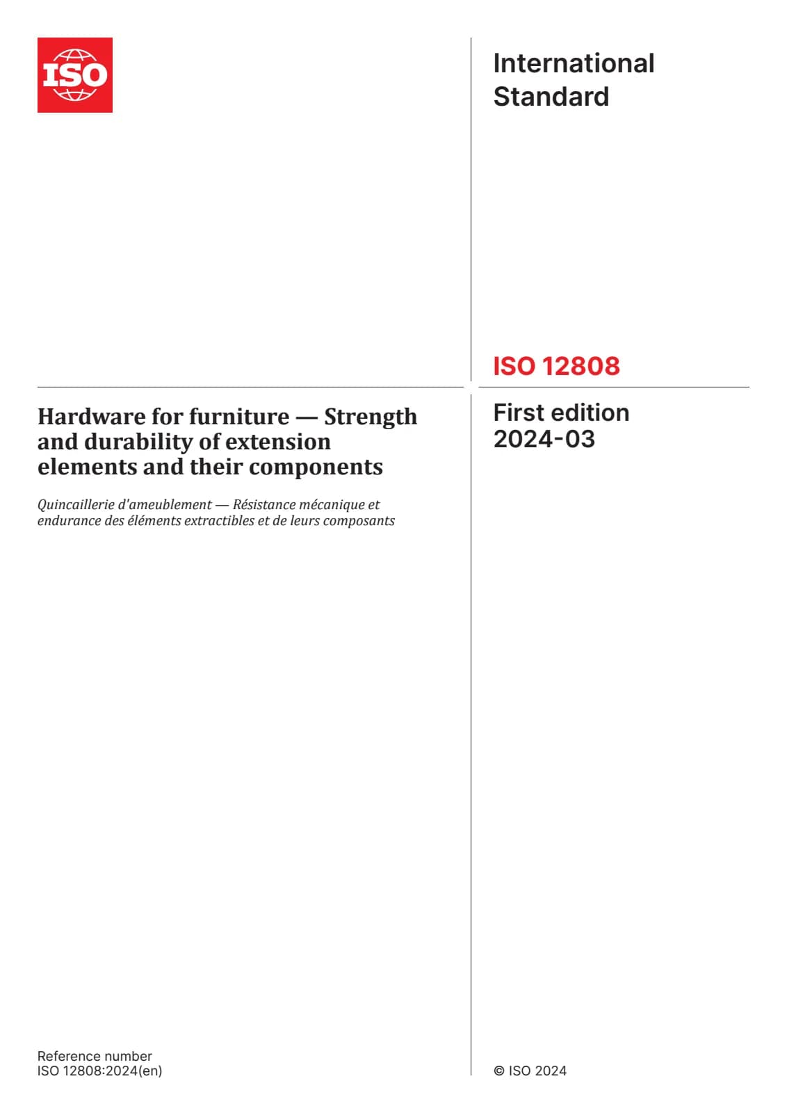 Первая страница стандарта ISO 12808:2024