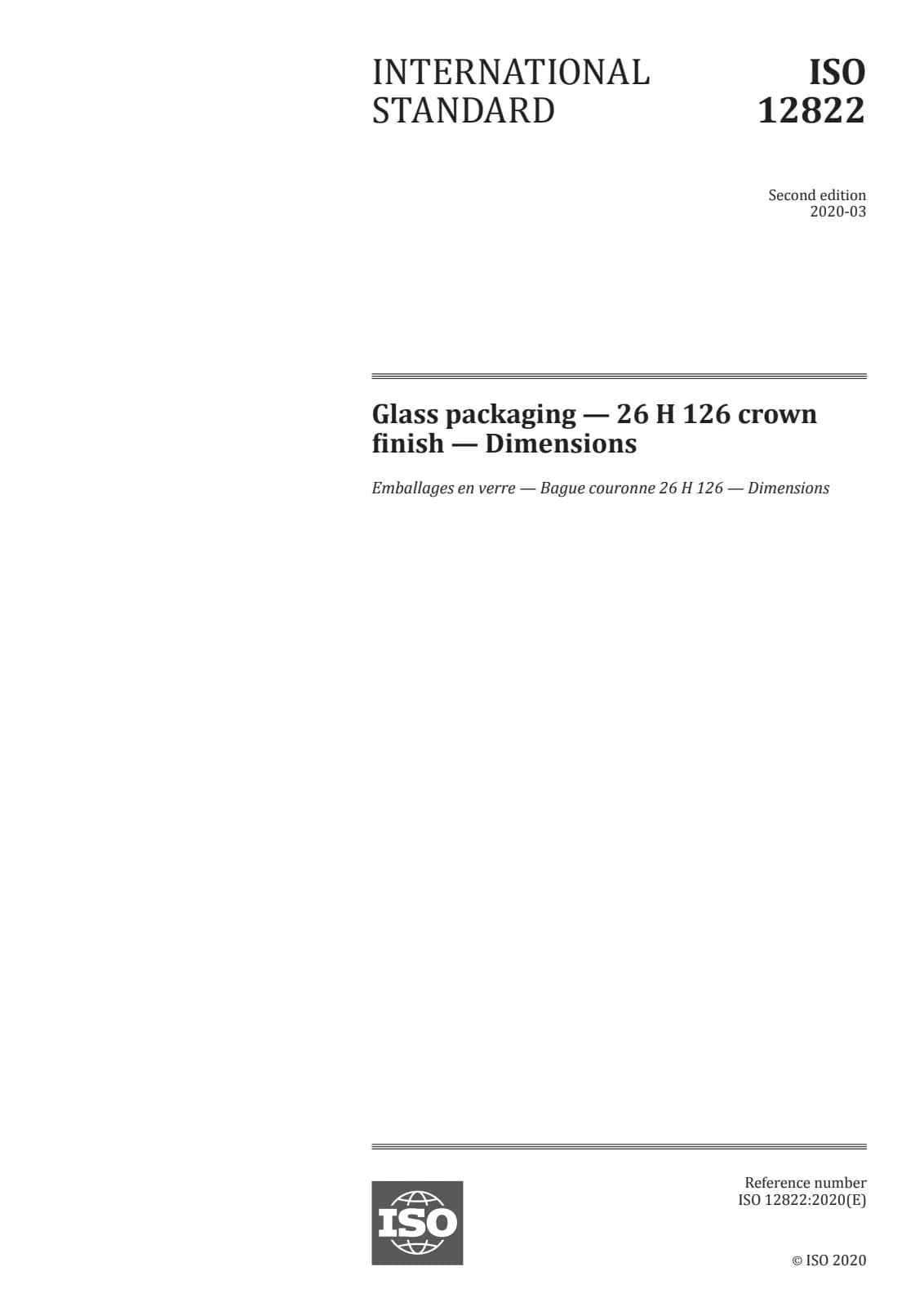 Первая страница стандарта ISO 12822:2020