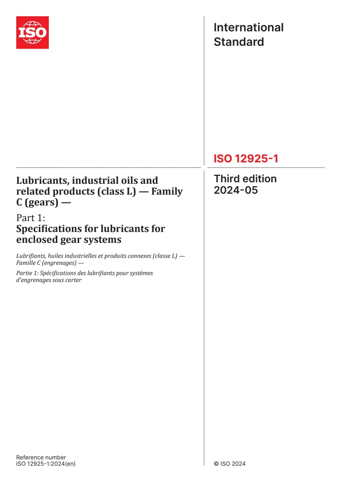 Первая страница стандарта ISO 12925-1:2024