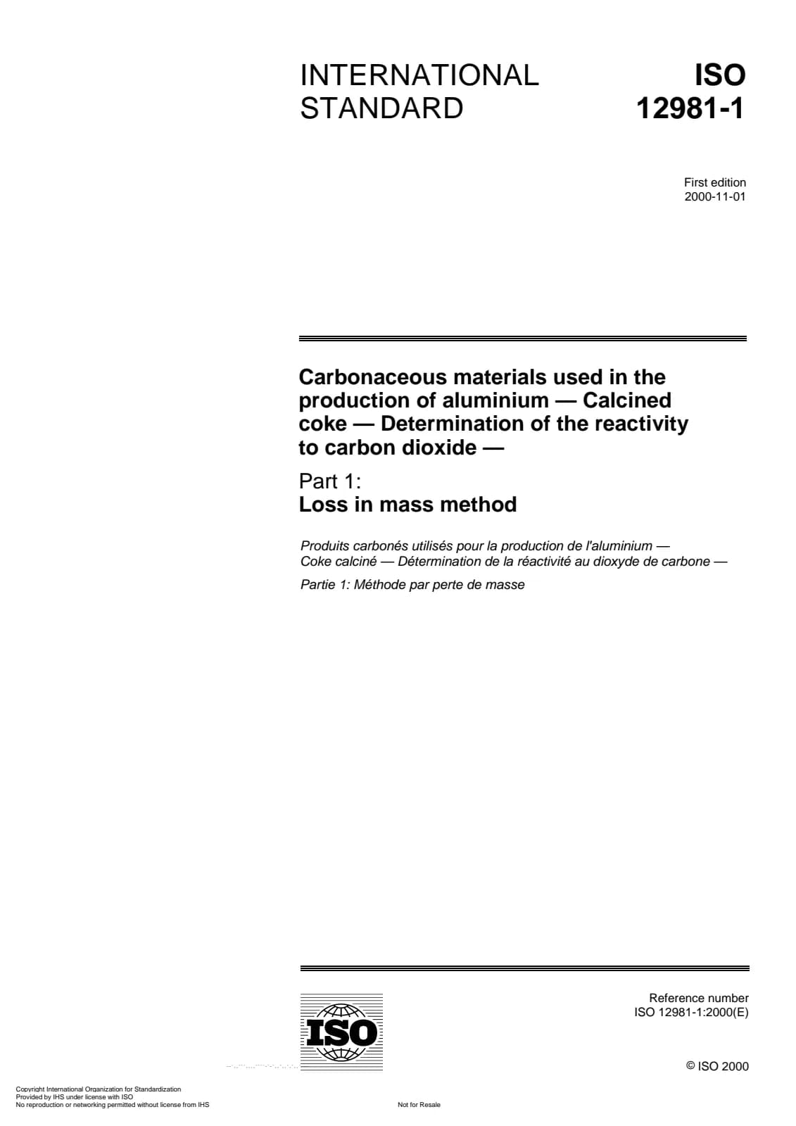Первая страница стандарта ISO 12981-1:2000