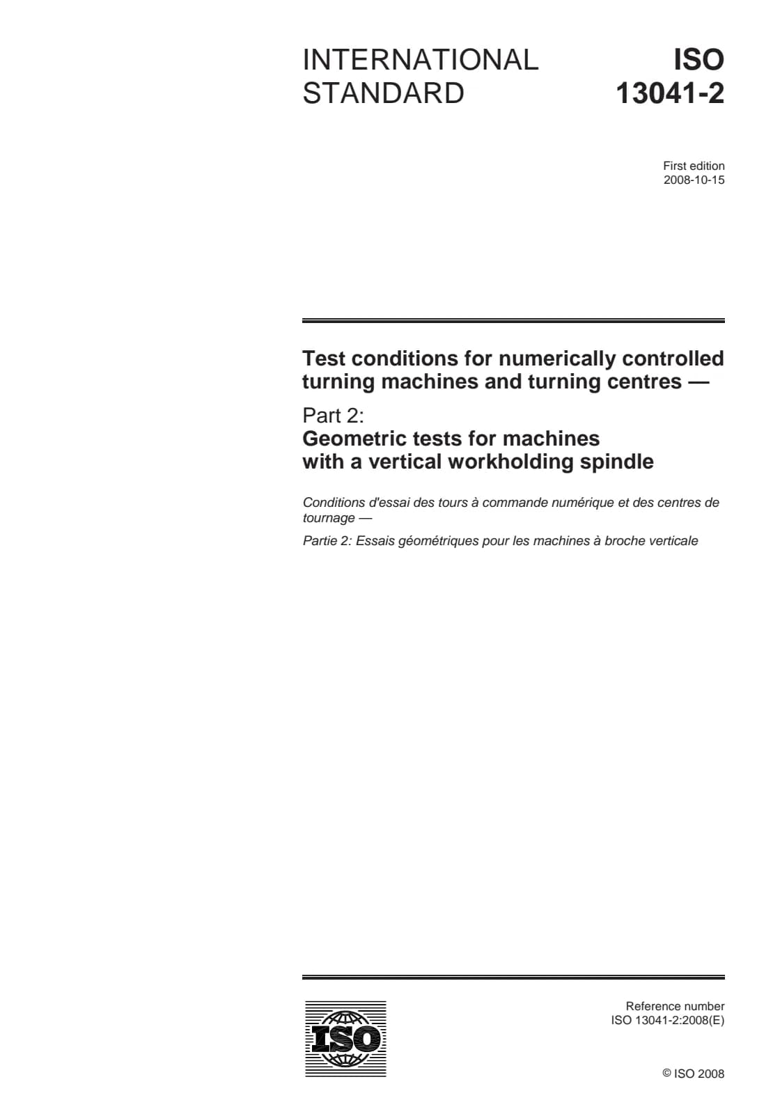 Первая страница стандарта ISO 13041-2:2008