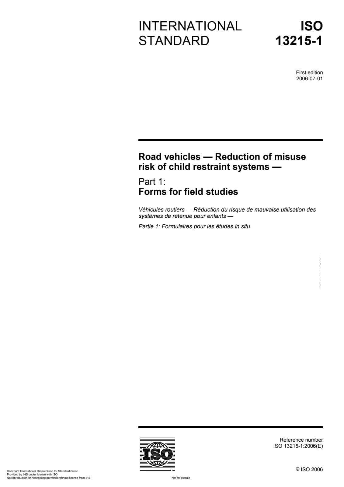 Первая страница стандарта ISO 13215-1:2006