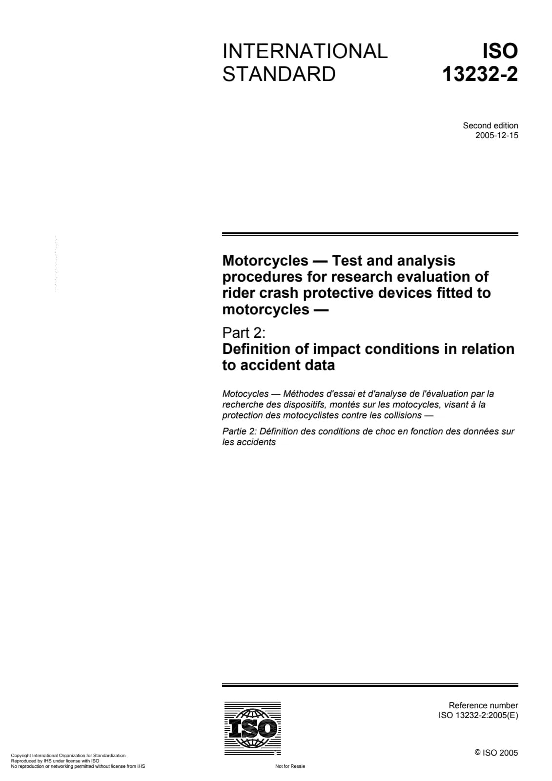 Первая страница стандарта ISO 13232-2:2005