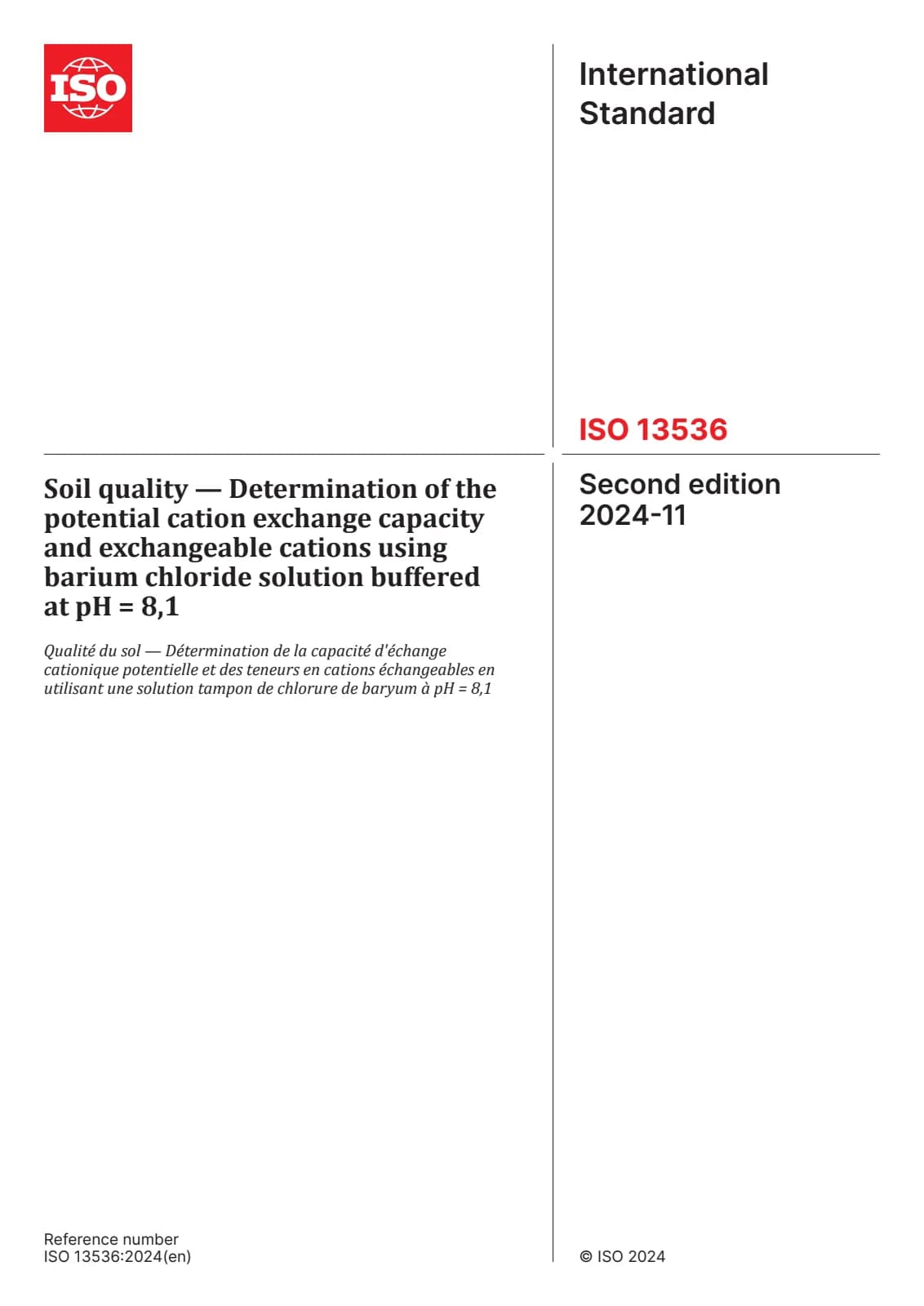 Первая страница стандарта ISO 13536:2024