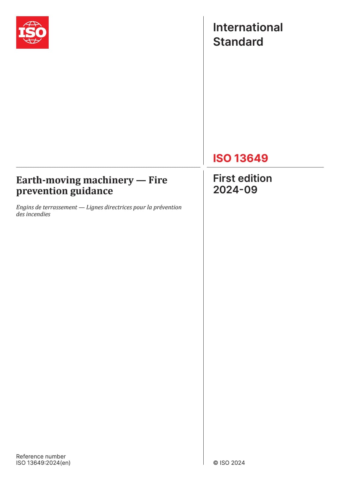 Первая страница стандарта ISO 13649:2024