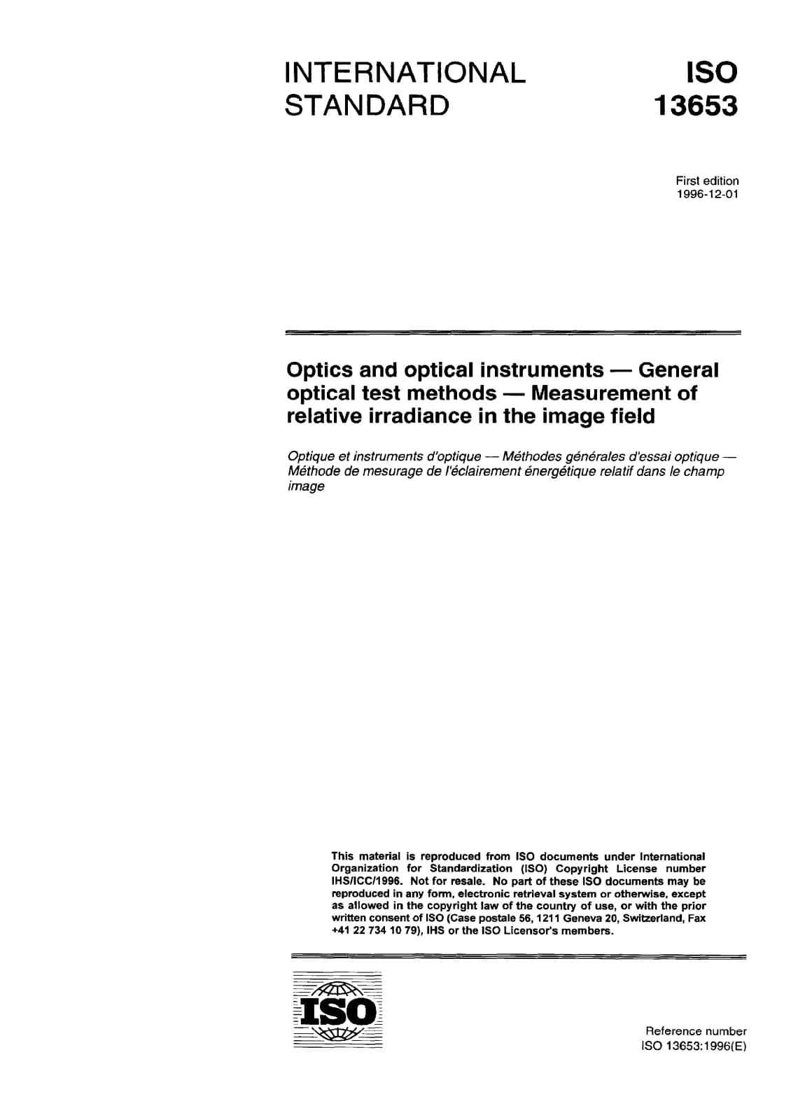 Первая страница стандарта ISO 13653:1996