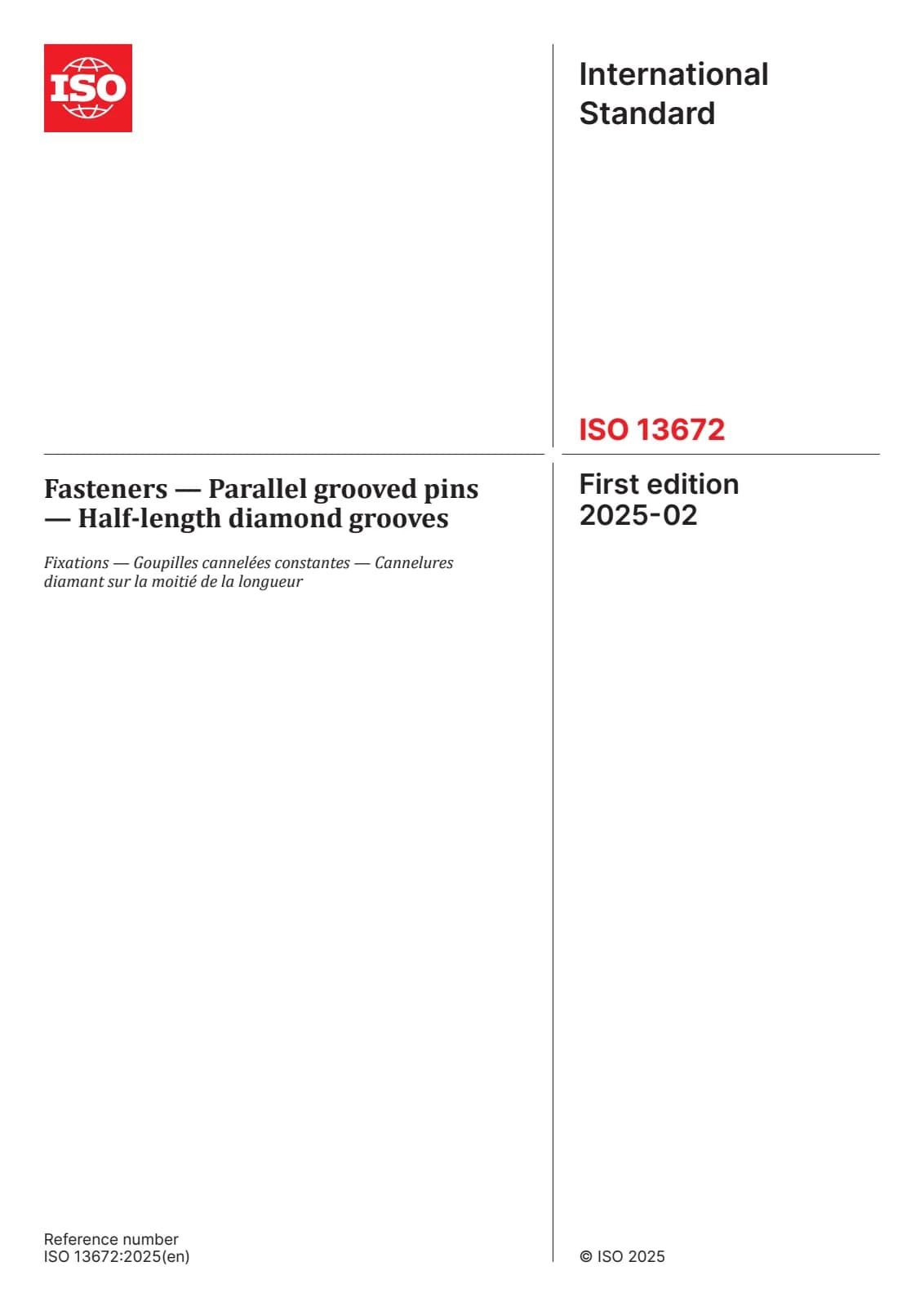 Первая страница стандарта ISO 13672:2025