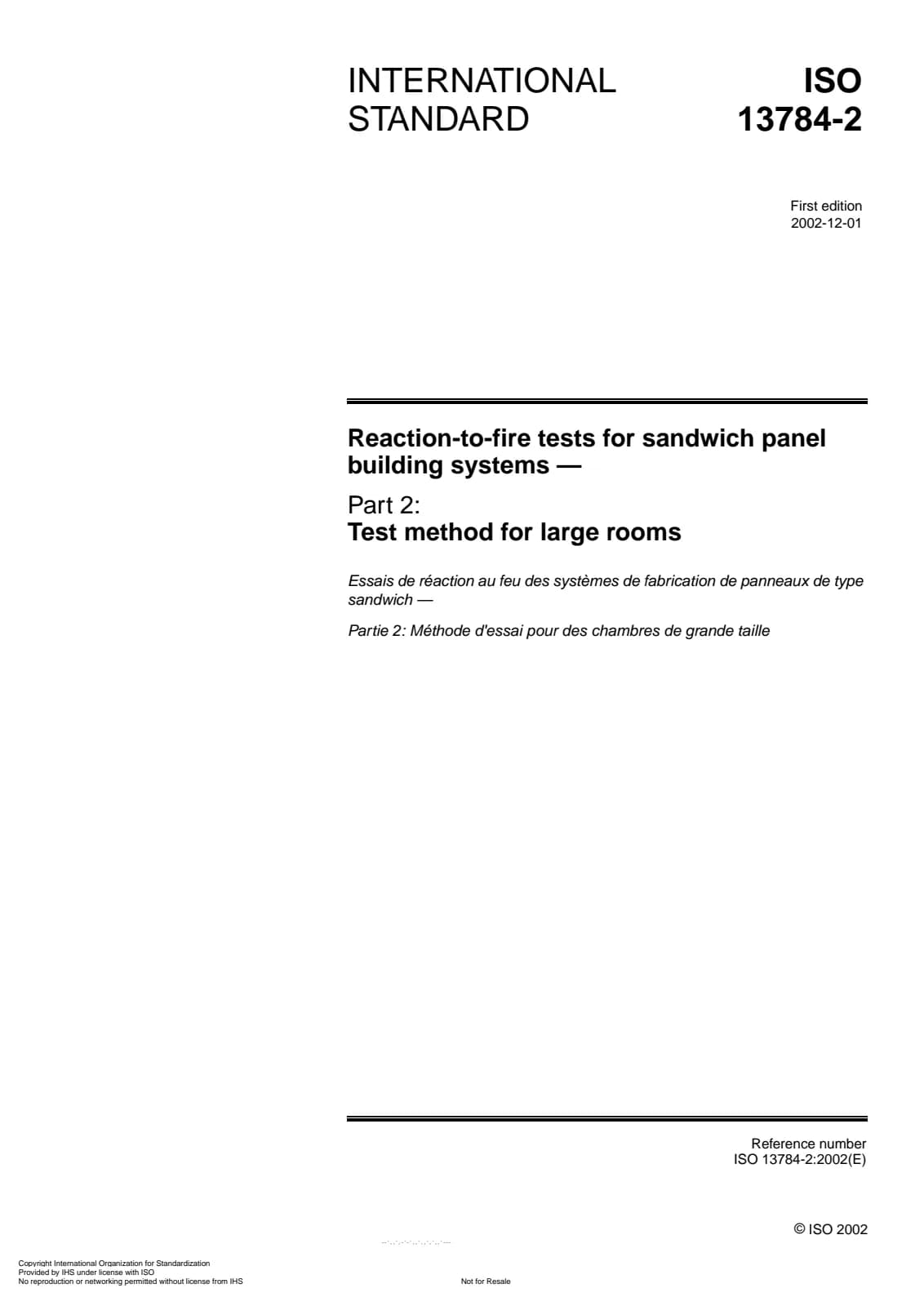 Первая страница стандарта ISO 13784-2:2002