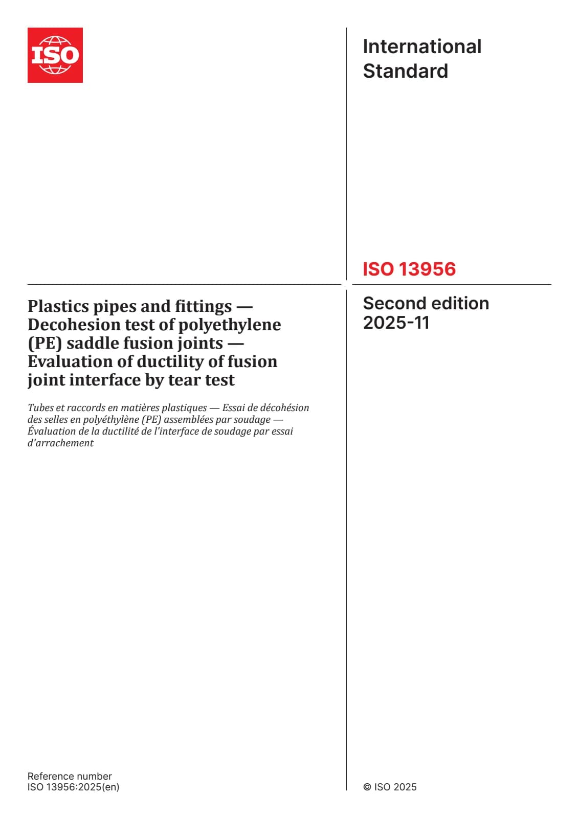 Первая страница стандарта ISO 13956:2025