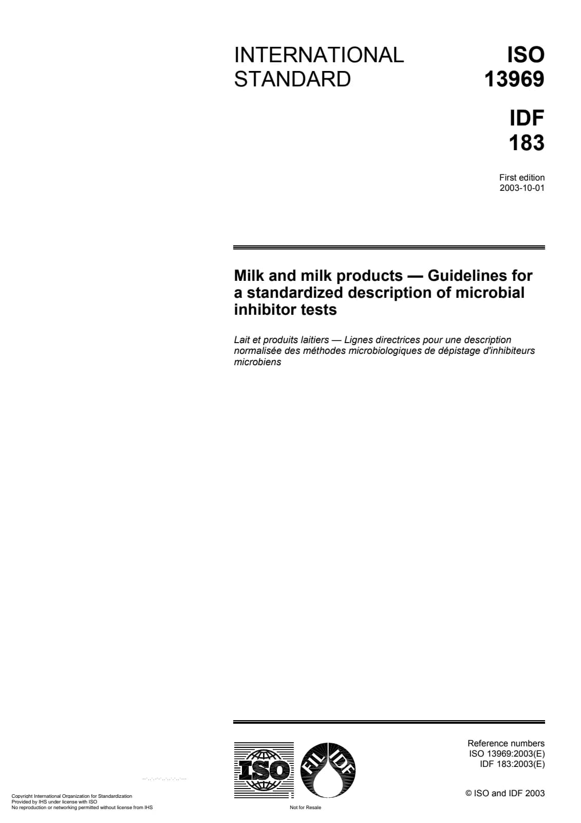 Первая страница стандарта ISO 13969:2003