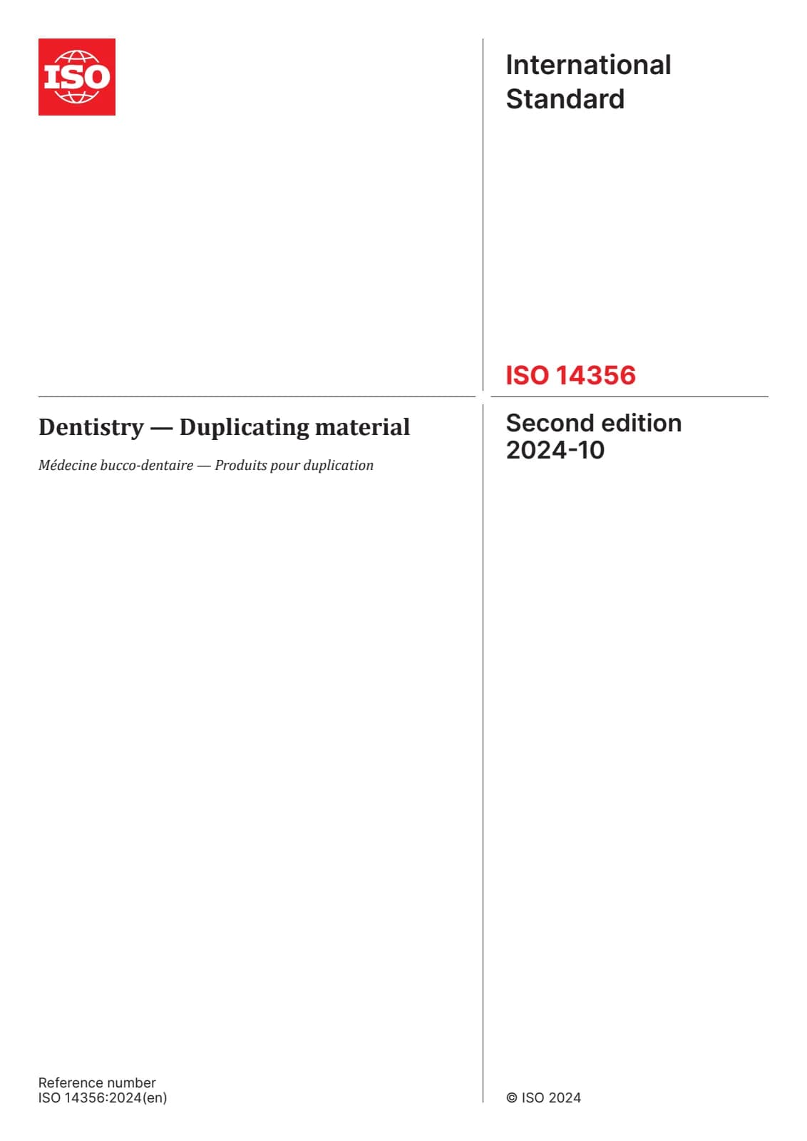 Первая страница стандарта ISO 14356:2024
