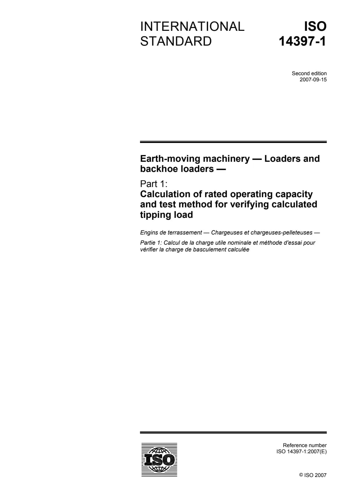 Первая страница стандарта ISO 14397-1:2007