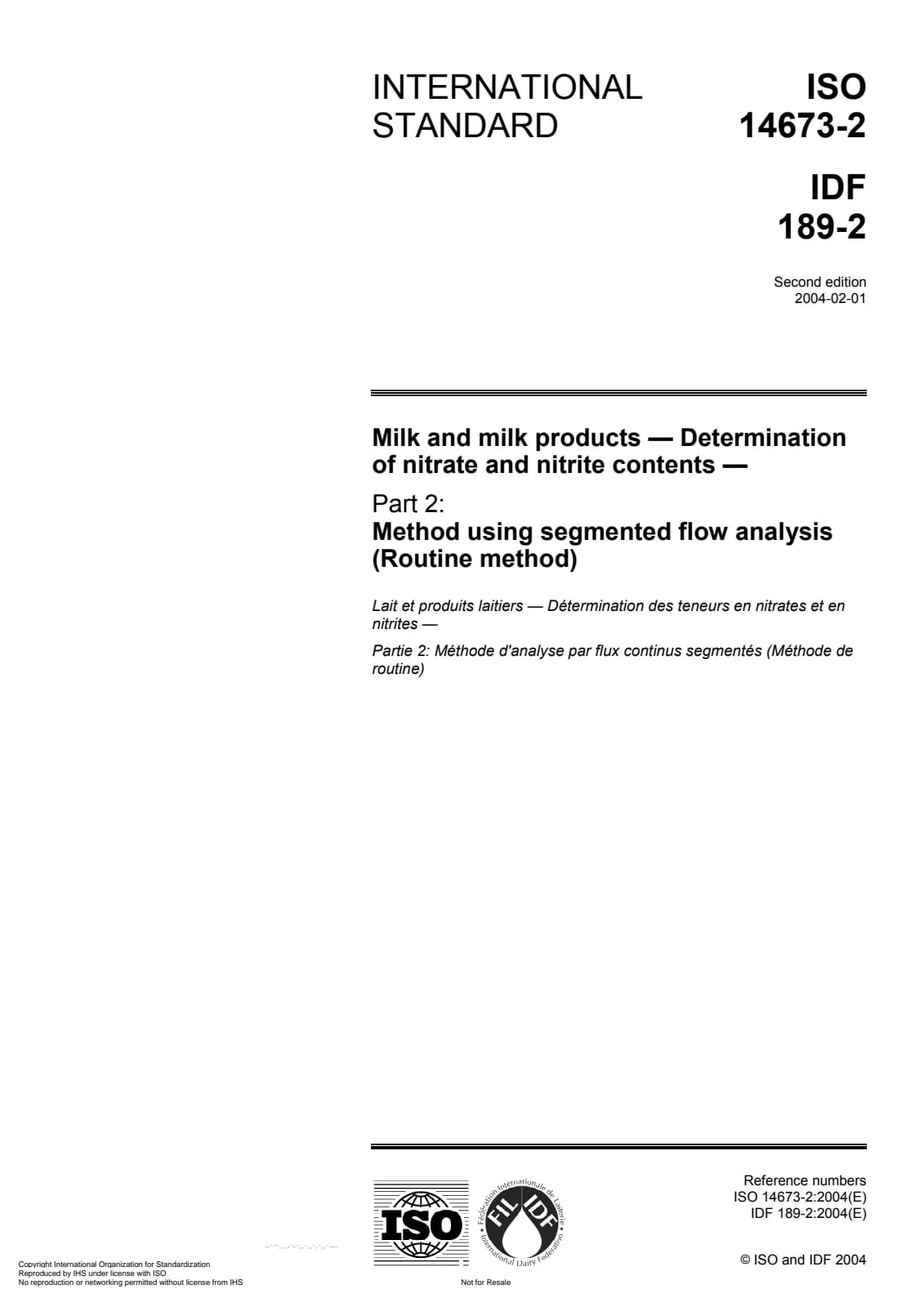 Первая страница стандарта ISO 14673-2:2004