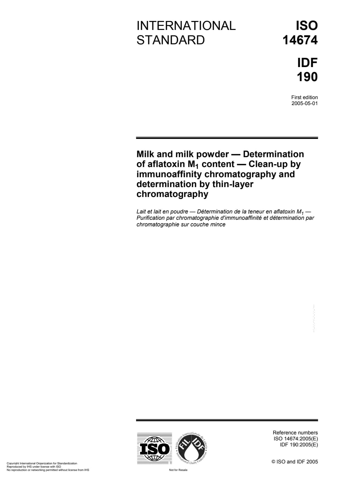 Первая страница стандарта ISO 14674:2005