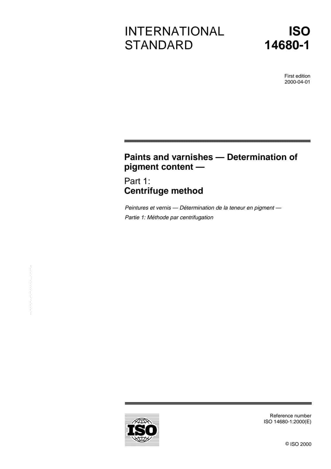 Первая страница стандарта ISO 14680-1:2000
