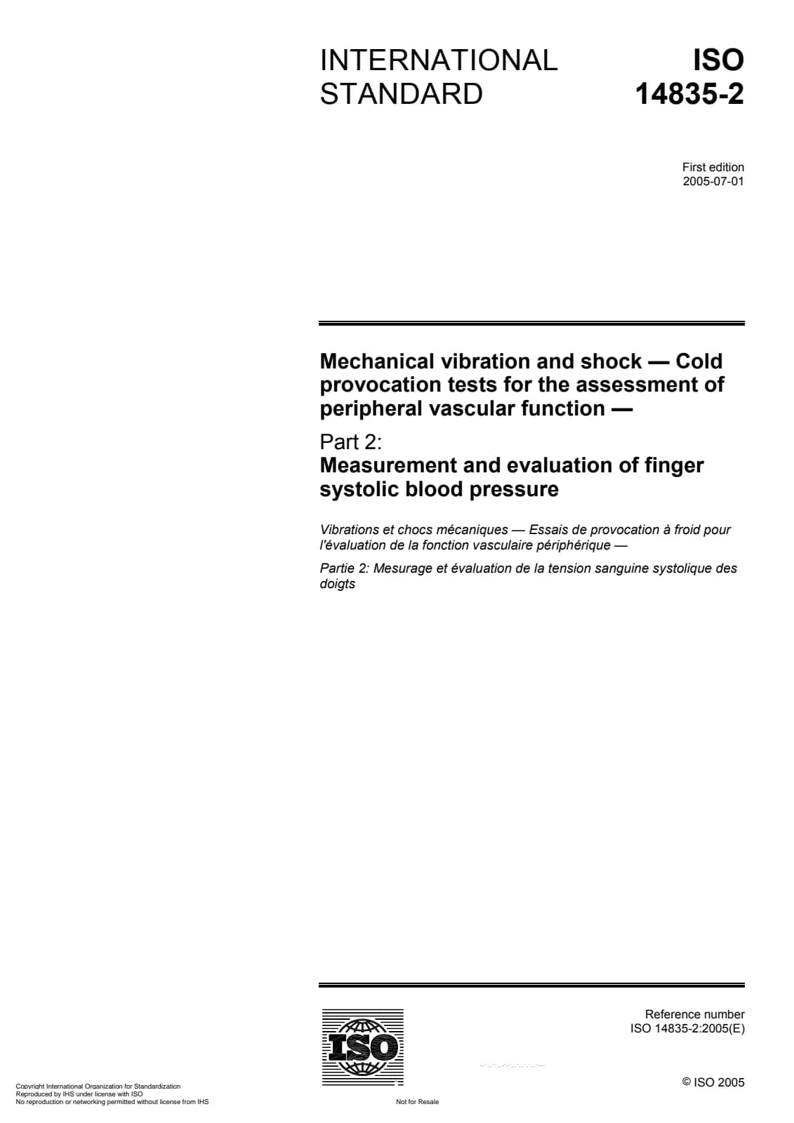 Первая страница стандарта ISO 14835-2:2005