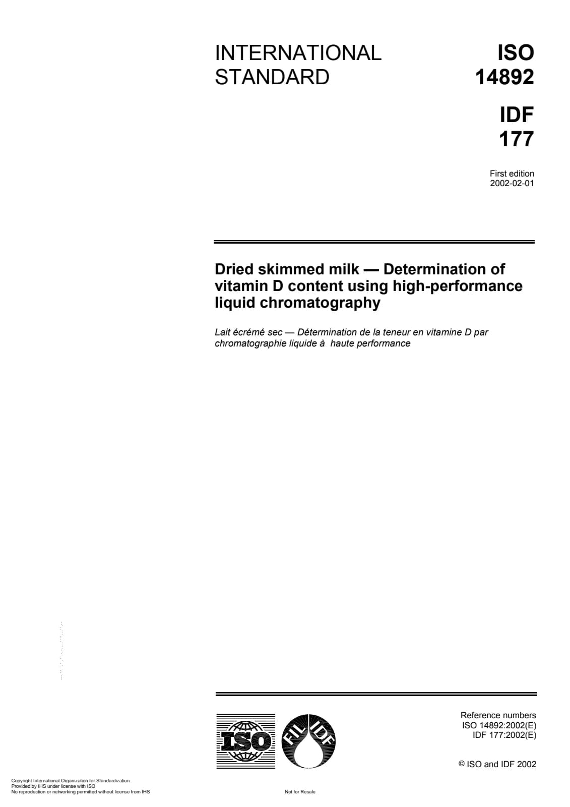 Первая страница стандарта ISO 14892:2002