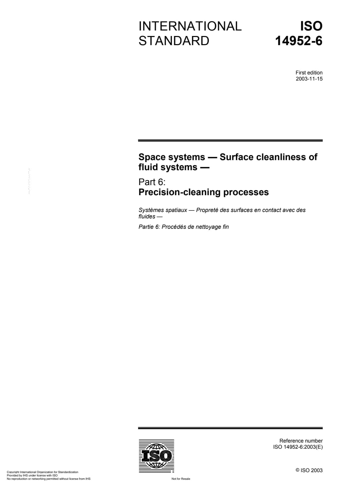 Первая страница стандарта ISO 14952-6:2003