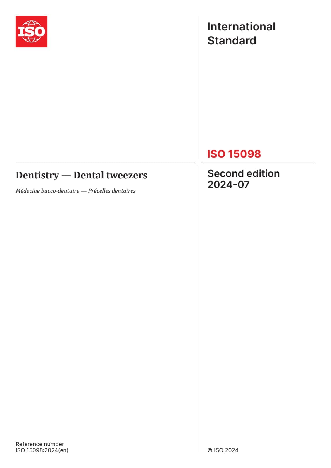 Первая страница стандарта ISO 15098:2024