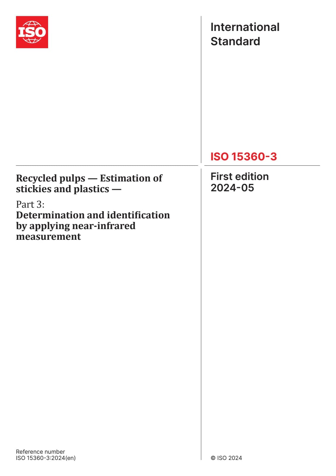 Первая страница стандарта ISO 15360-3:2024